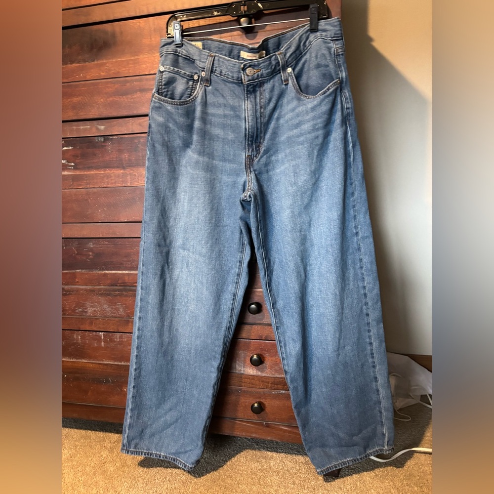 Levi’s BAGGY DAD LINEN+ DENIM Lt weight in Heavy Check - Sz 32x30 Runs Large